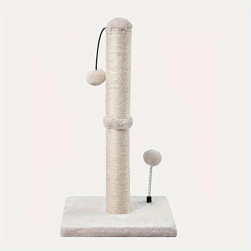 34-Inch Sisal Cat Scratching Post | Indoor Tree with Hanging Ball for Adult Cats