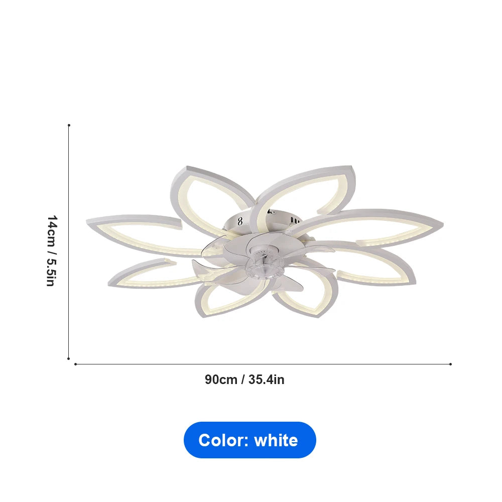 Petal LED Ceiling Fan with Light | Remote Control Bedroom & Dining Room Lamp