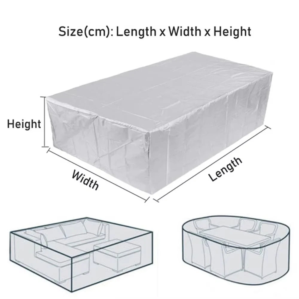 Waterproof Garden Table Furniture Cover | Windproof UV Oxford Cloth Protective Cover