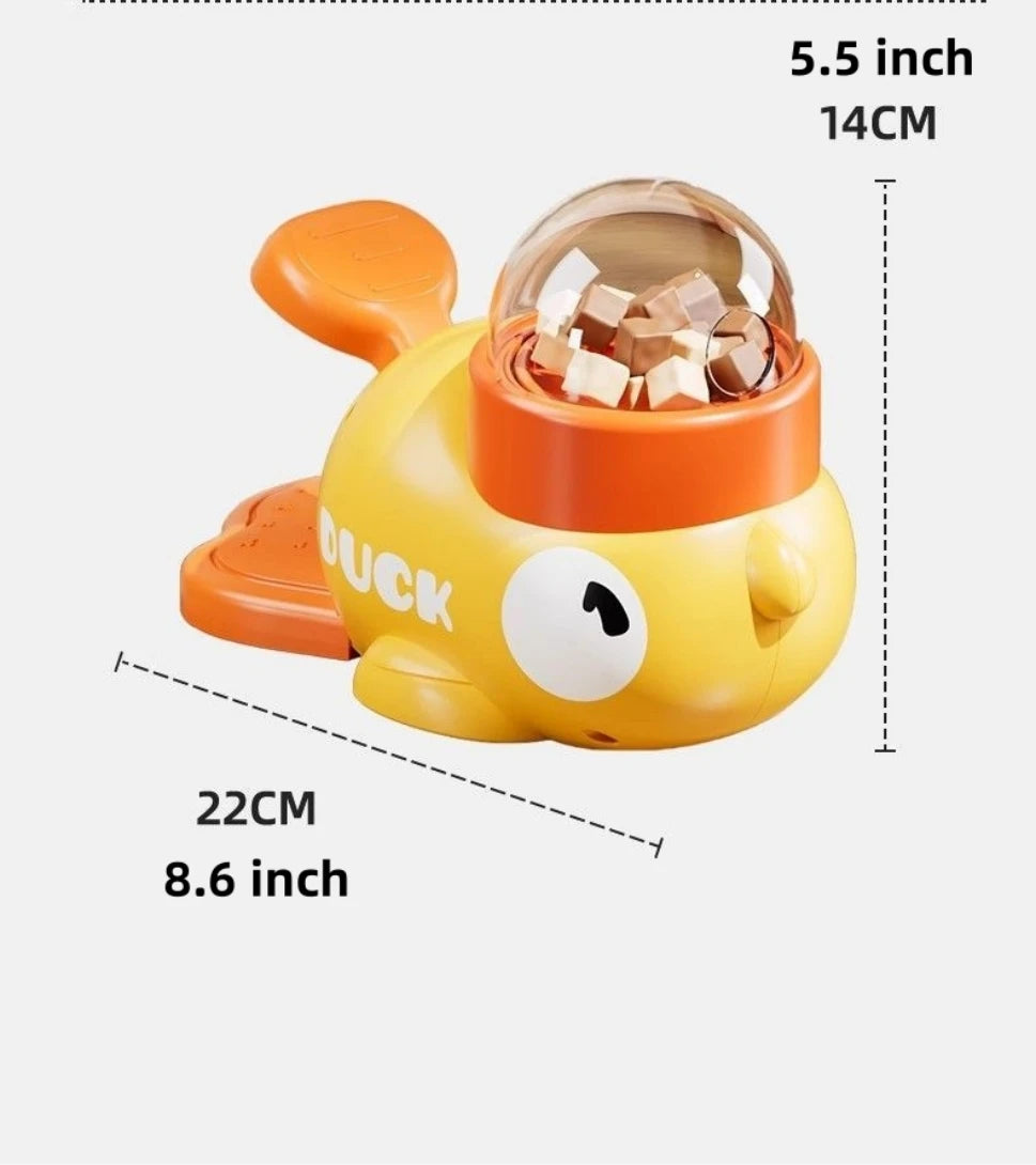 Cat Teaser Stick & Treat Dispenser Toy | Freeze-Dried Duck Launcher for Kittens