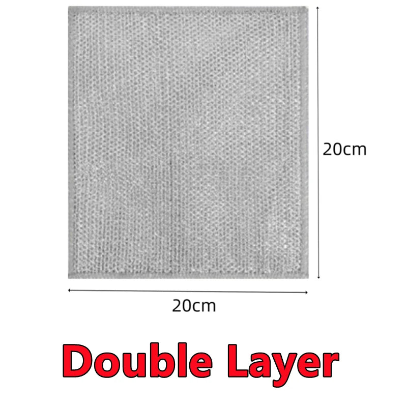 Magic Double-Sided Steel Wire Cleaning Cloth | Thickened Kitchen Dish & Pot Washing Rag