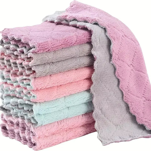 10PCS Kitchen Towels & Dishcloths Set | Colorful Small Dish Washing Rags