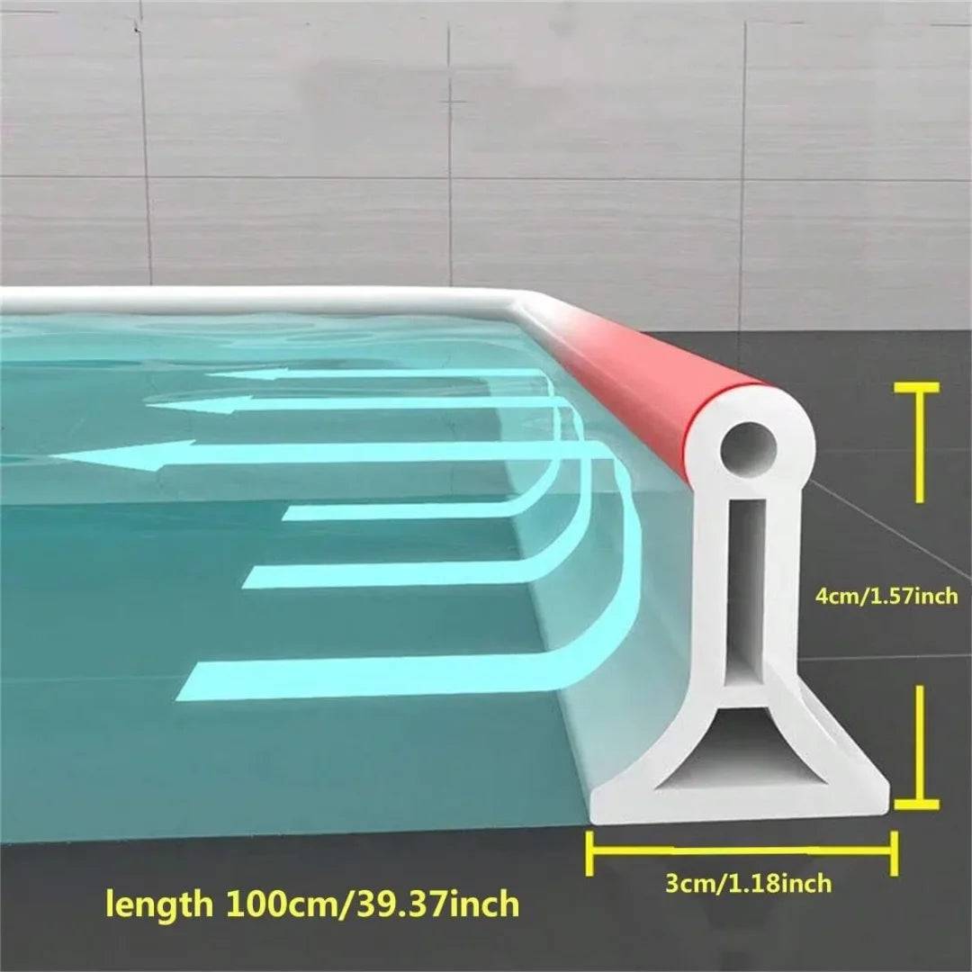 Silicone Bendable Water Retaining Strip | Shower Barrier for Bathroom & Kitchen