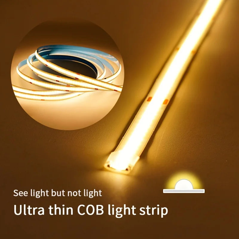 USB LED COB Light Strip with Touch Dimmer | Flexible Indoor TV & Wall Backlight