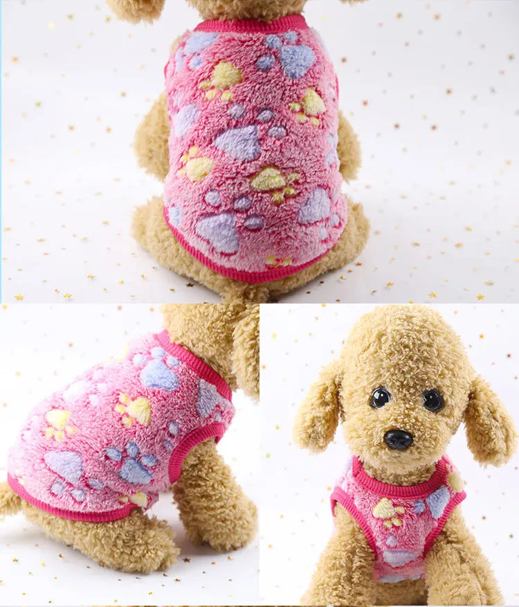 Soft Flannel Dog Puffer Vest | Warm Winter Sweater for Small Dogs