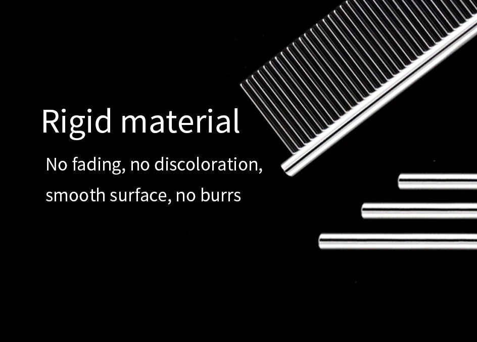 Stainless Steel Dog Dematting Comb | Fur Removal Brush for Long & Thick Hair