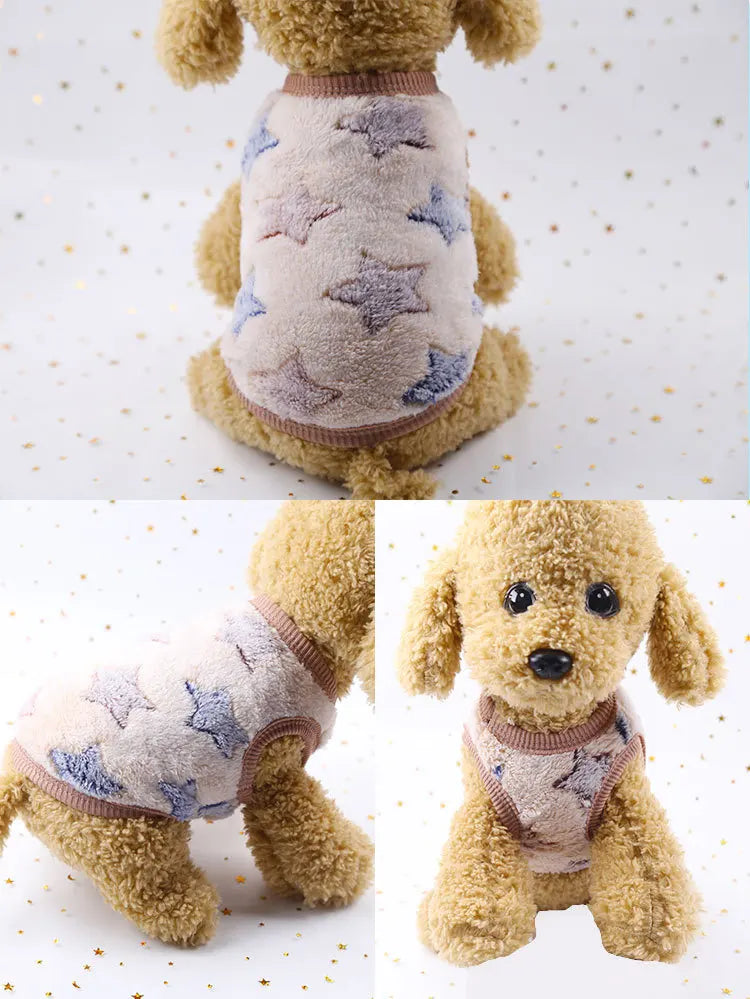 Soft Flannel Dog Puffer Vest | Warm Winter Sweater for Small Dogs