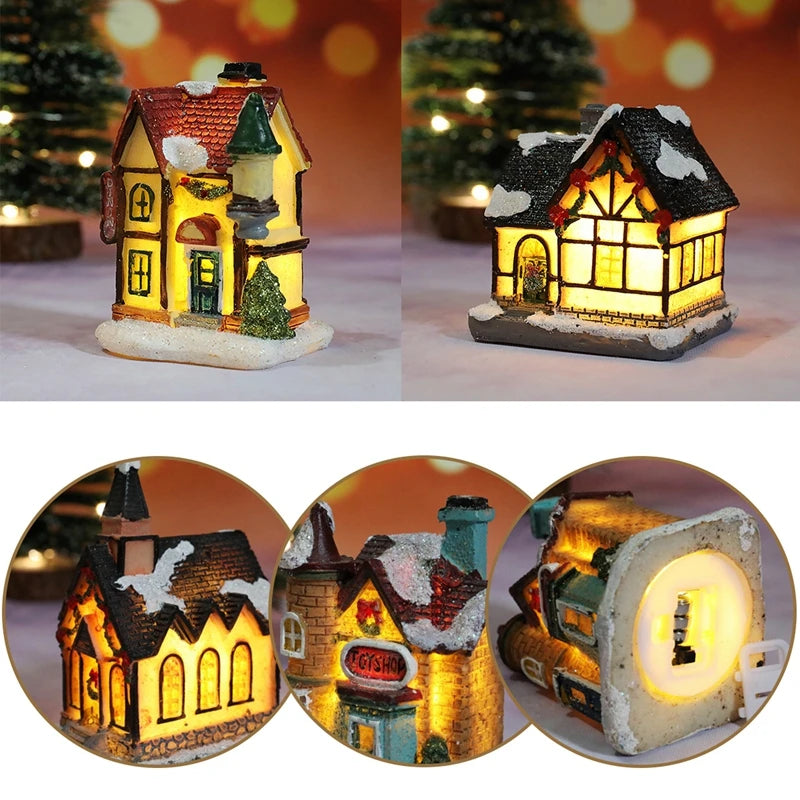 Christmas House Night Light Decoration | Battery Powered Xmas Bedroom Ornament