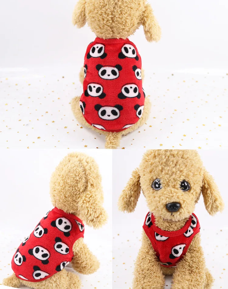 Soft Flannel Dog Puffer Vest | Warm Winter Sweater for Small Dogs