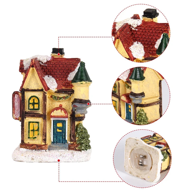 Christmas House Night Light Decoration | Battery Powered Xmas Bedroom Ornament