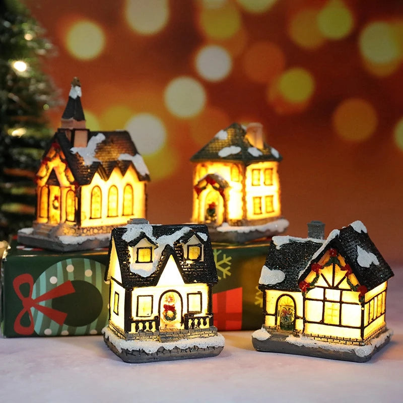 Christmas House Night Light Decoration | Battery Powered Xmas Bedroom Ornament