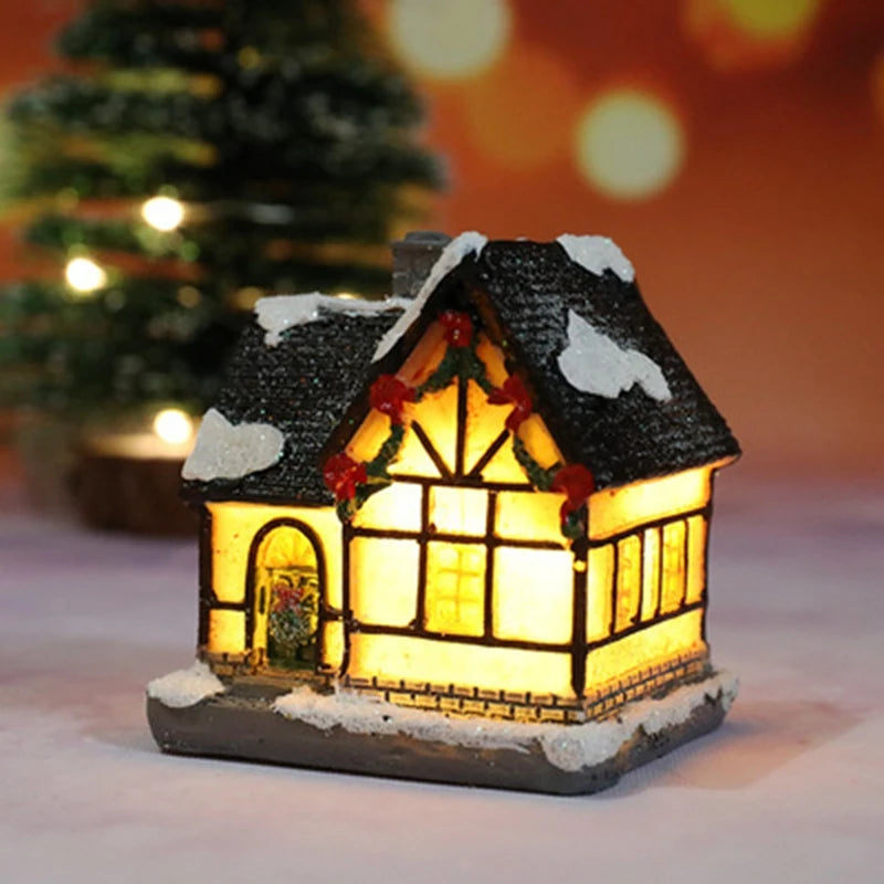 Christmas House Night Light Decoration | Battery Powered Xmas Bedroom Ornament