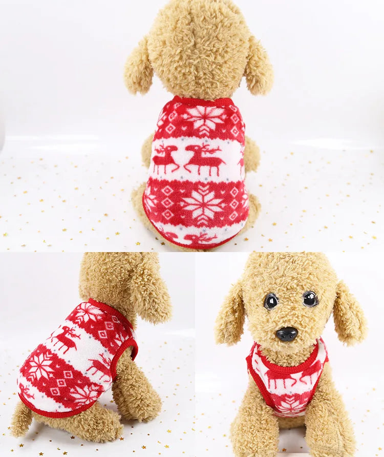 Soft Flannel Dog Puffer Vest | Warm Winter Sweater for Small Dogs