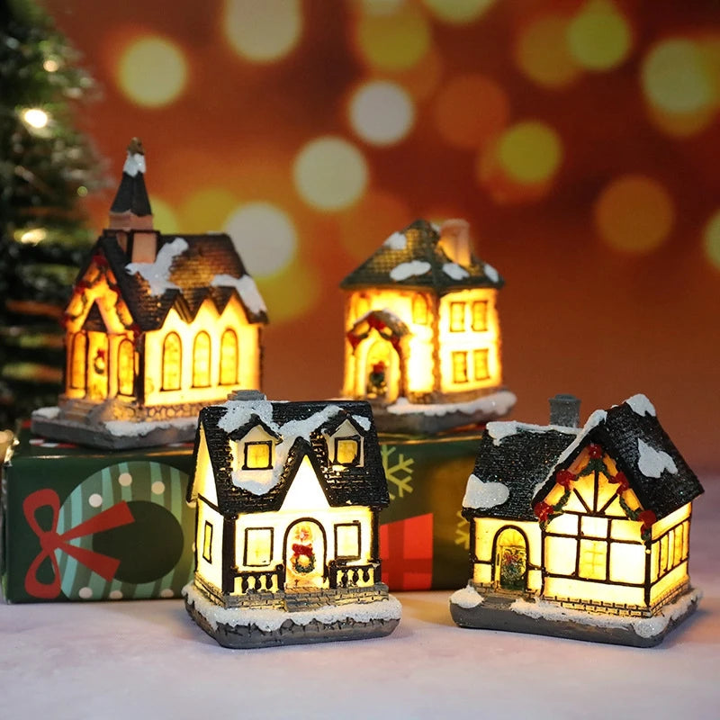 Christmas House Night Light Decoration | Battery Powered Xmas Bedroom Ornament