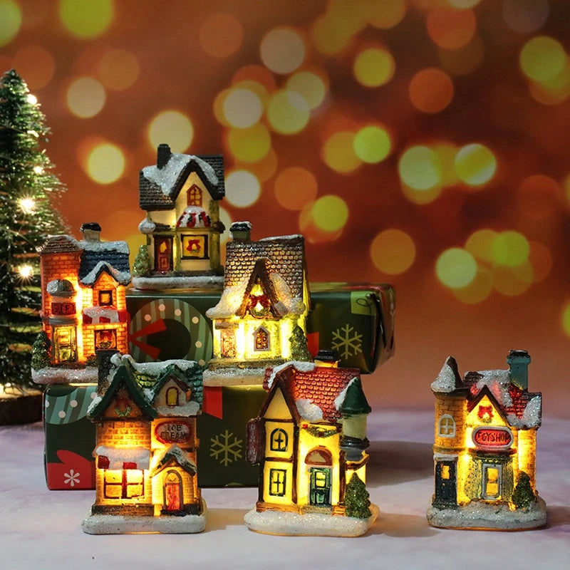 Christmas House Night Light Decoration | Battery Powered Xmas Bedroom Ornament