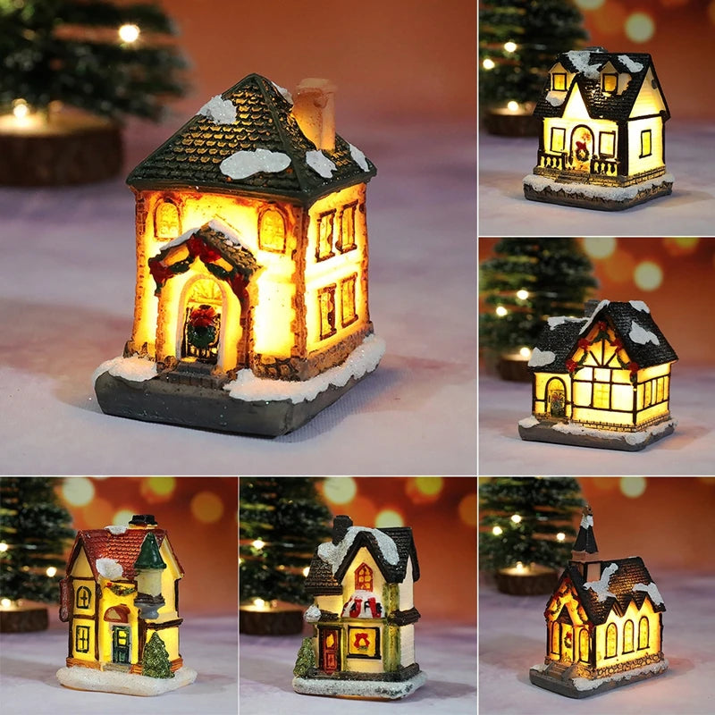 Christmas House Night Light Decoration | Battery Powered Xmas Bedroom Ornament