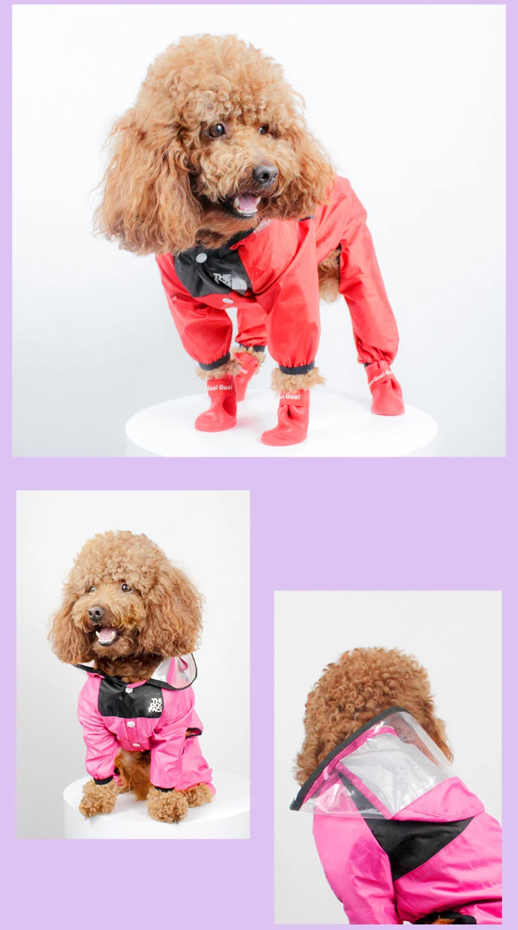 Waterproof Dog Raincoat Jumpsuit | Water Resistant Pet Jacket
