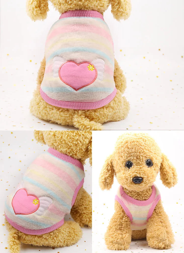 Soft Flannel Dog Puffer Vest | Warm Winter Sweater for Small Dogs