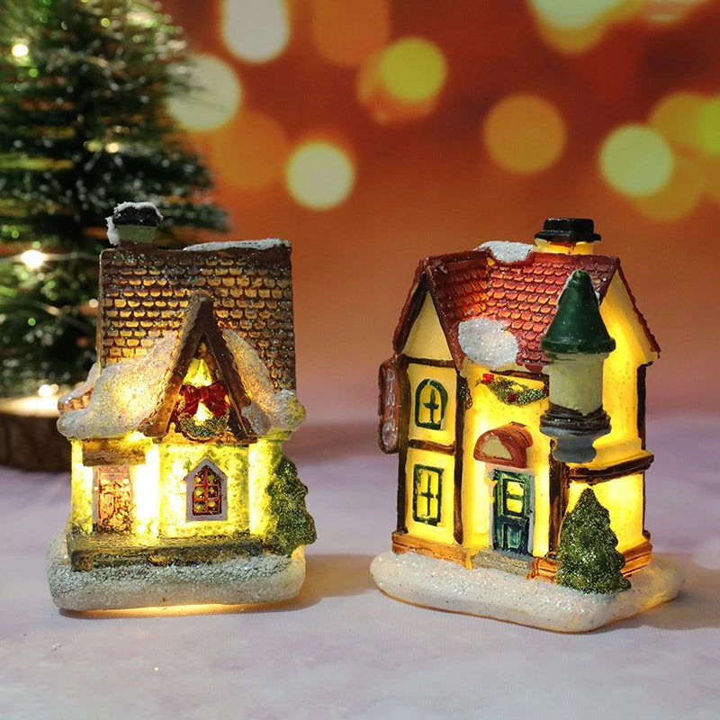Christmas House Night Light Decoration | Battery Powered Xmas Bedroom Ornament