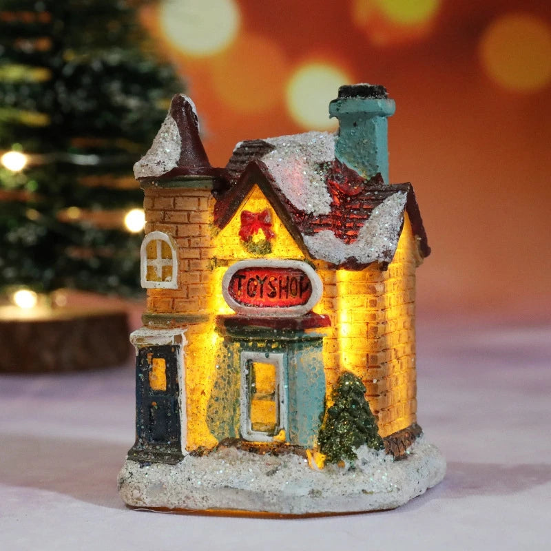 Christmas House Night Light Decoration | Battery Powered Xmas Bedroom Ornament