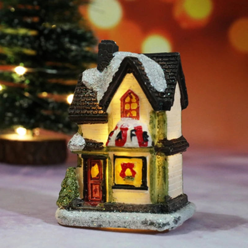 Christmas House Night Light Decoration | Battery Powered Xmas Bedroom Ornament