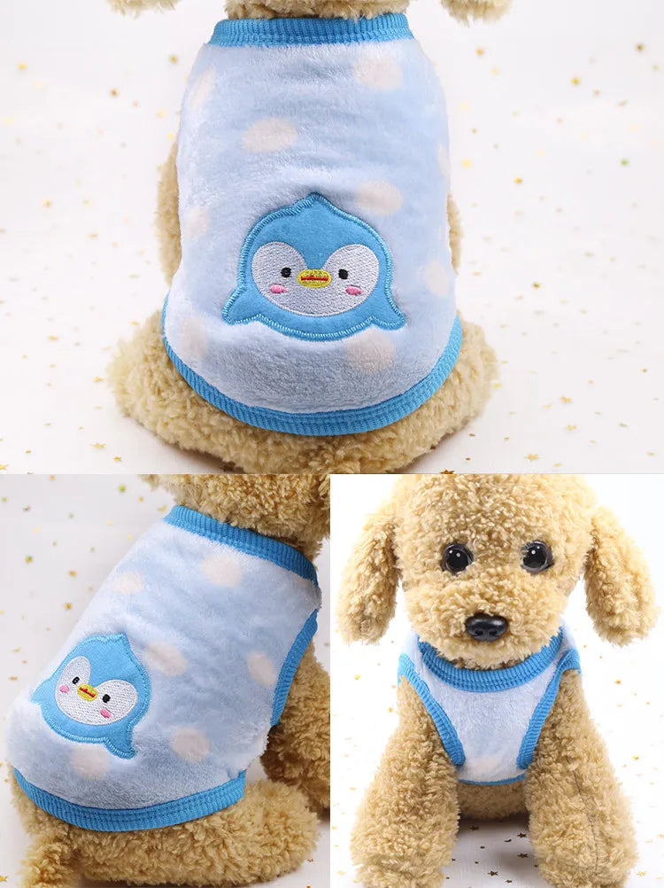 Soft Flannel Dog Puffer Vest | Warm Winter Sweater for Small Dogs