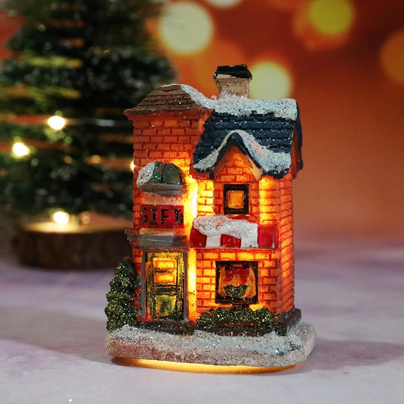 Christmas House Night Light Decoration | Battery Powered Xmas Bedroom Ornament