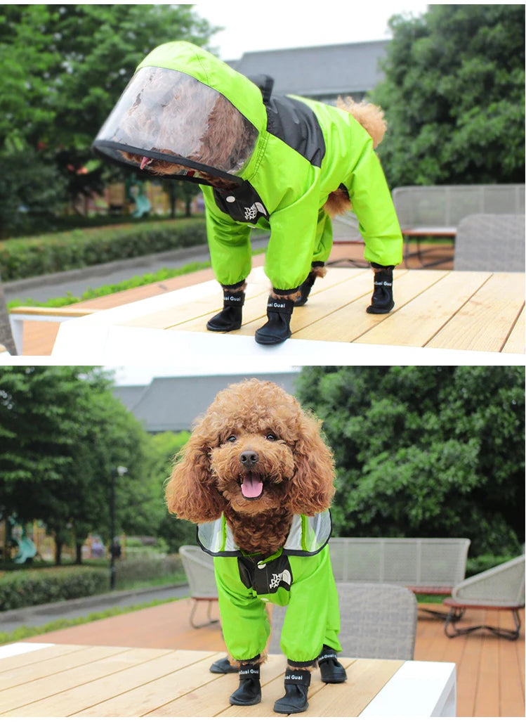 Waterproof Dog Raincoat Jumpsuit | Water Resistant Pet Jacket