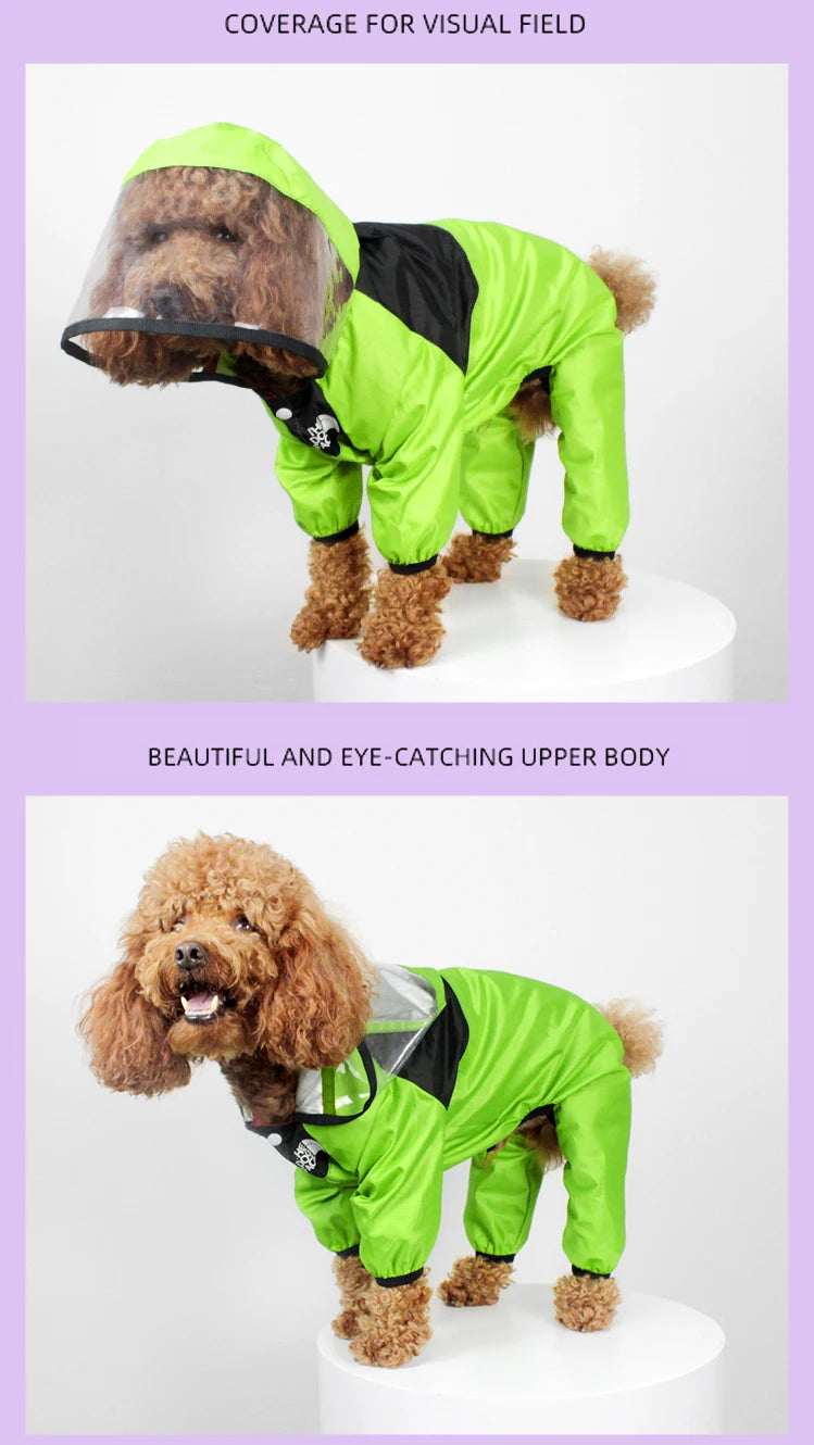 Waterproof Dog Raincoat Jumpsuit | Water Resistant Pet Jacket
