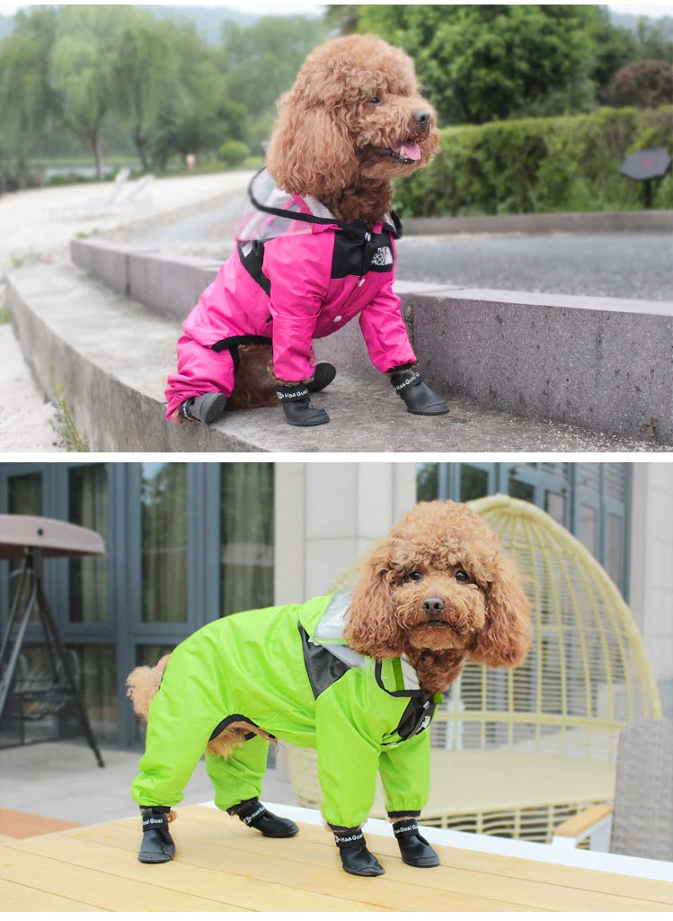 Waterproof Dog Raincoat Jumpsuit | Water Resistant Pet Jacket