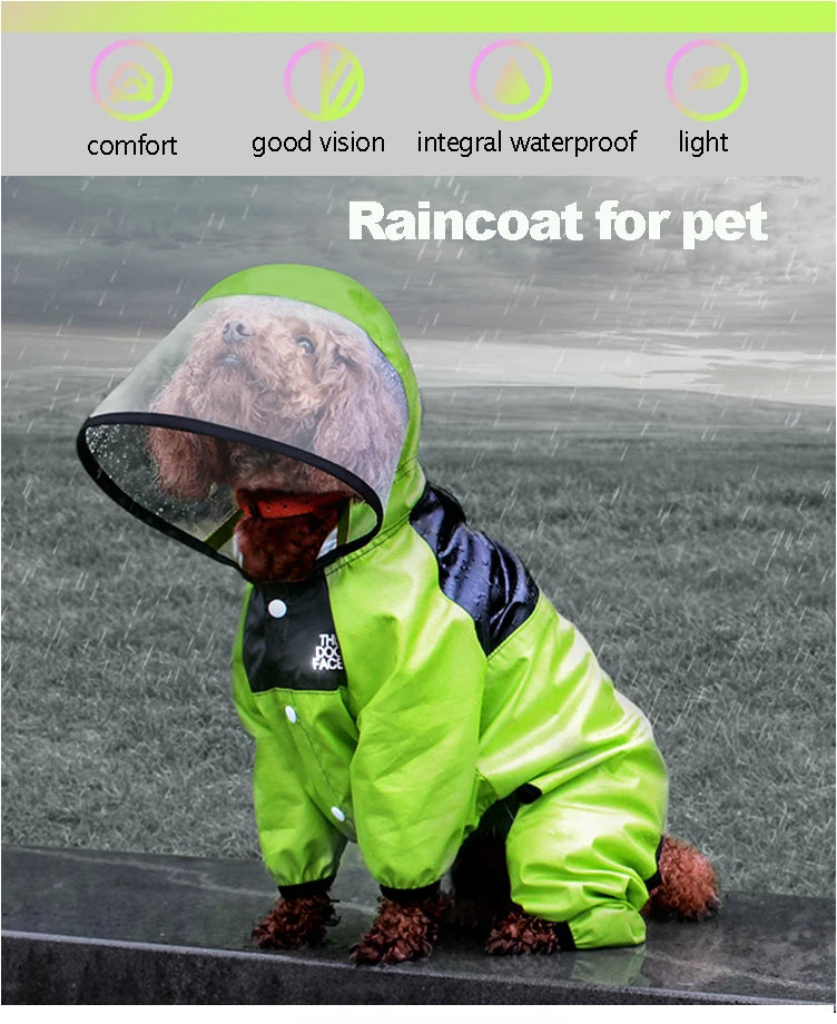 Waterproof Dog Raincoat Jumpsuit | Water Resistant Pet Jacket