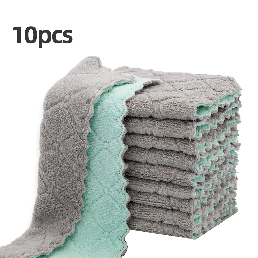 10PCS Kitchen Towels & Dishcloths Set | Colorful Small Dish Washing Rags