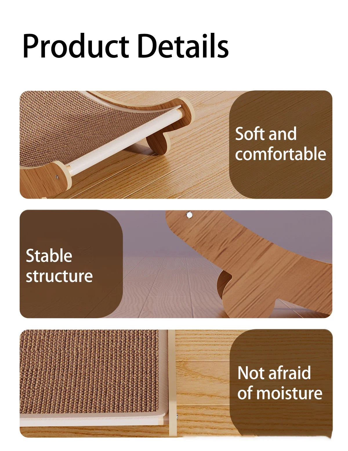 Large Detachable Cat Scratch Board & Sleeping Bed | Wear-Resistant Nail Grinding Pad