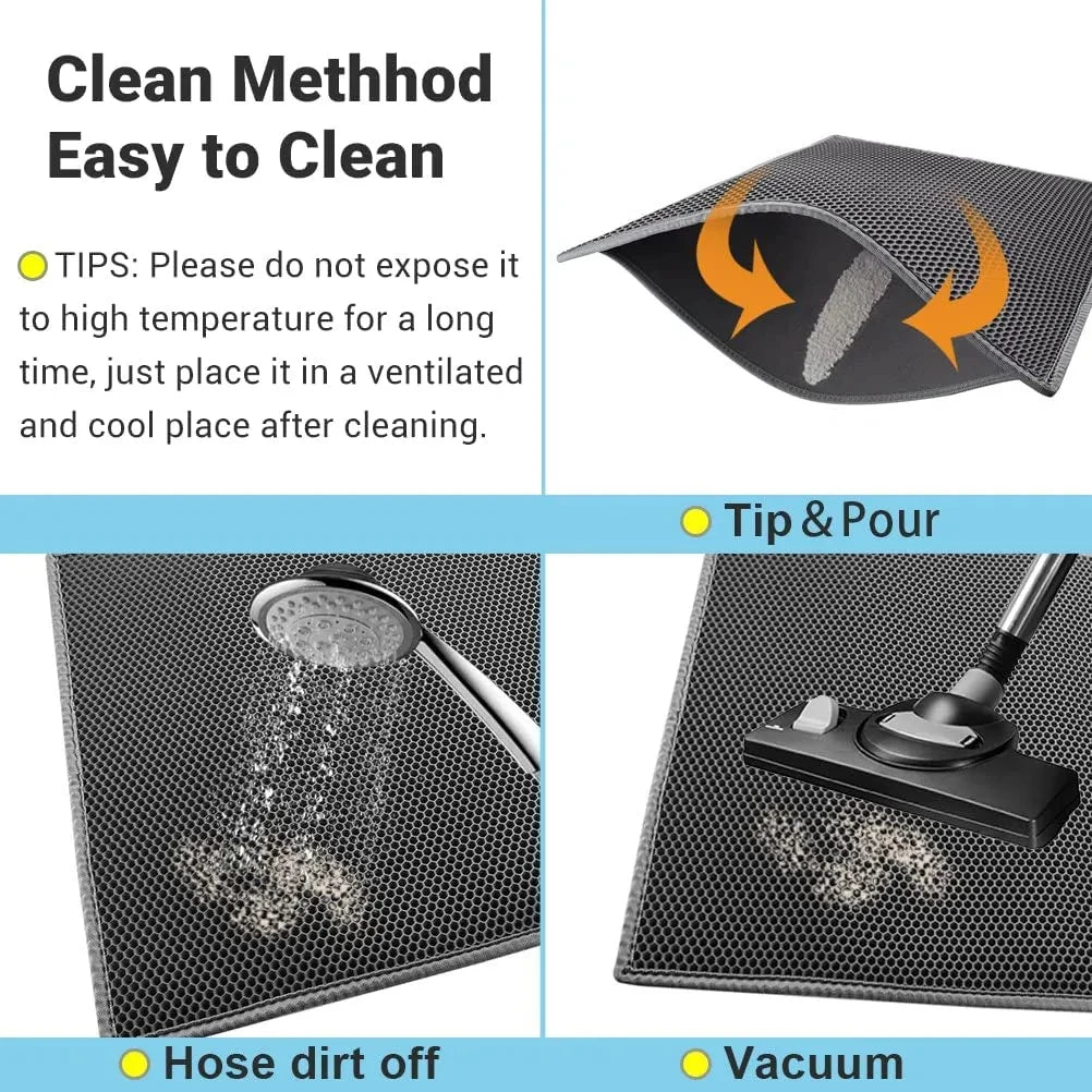 Waterproof Double Layer Cat Litter Mat | Non-Slip Washable Sand Pad with Gift