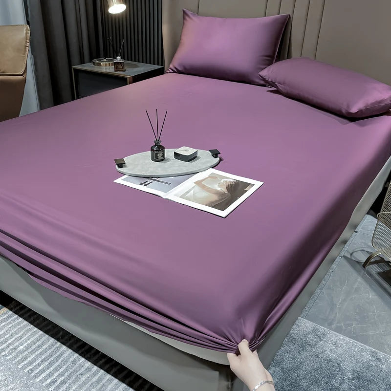 Natural Mulberry Silk Fitted Sheet | Luxury Mattress Cover King Queen Custom Size
