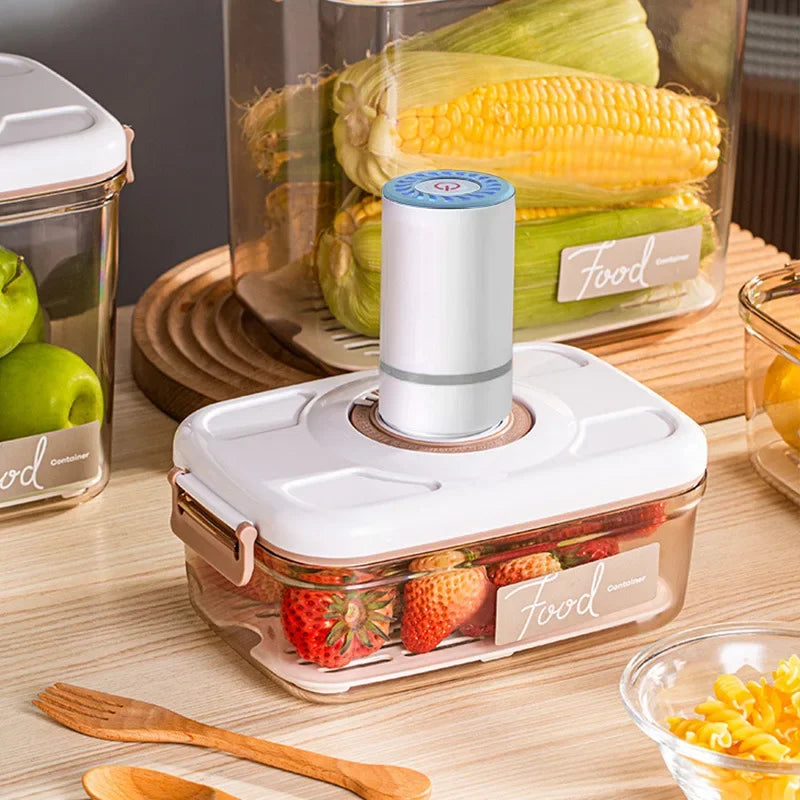 Vacuum Sealed Food Storage Container | Drainable Grain Tank Kitchen Organizer