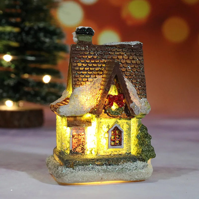 Christmas House Night Light Decoration | Battery Powered Xmas Bedroom Ornament
