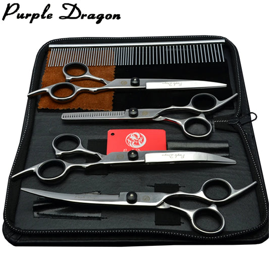 Stainless Steel Dog Grooming Scissors Set | Cutting, Thinning & Curved Shears