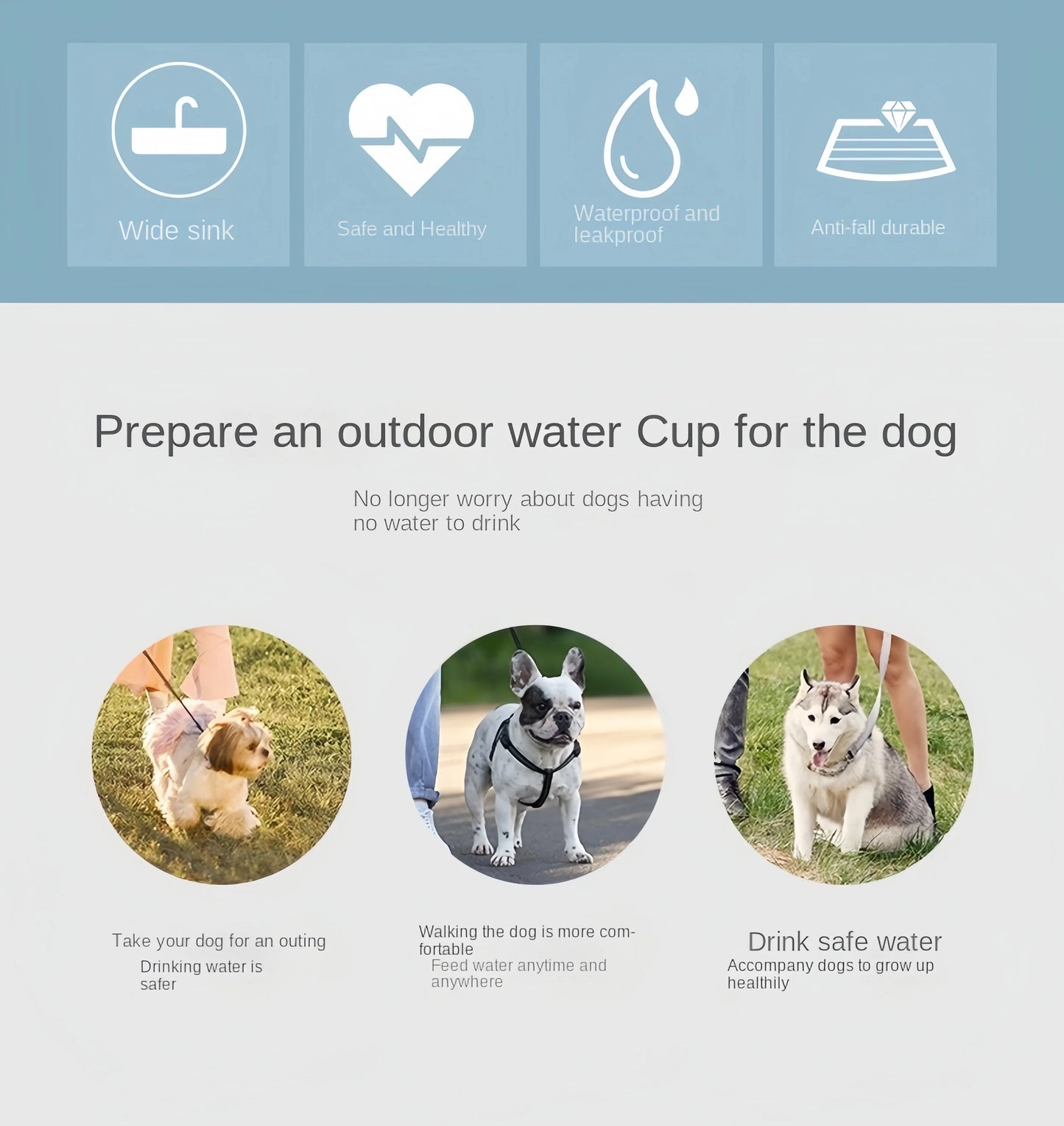 Portable Dog Water Bottle & Food Container | Travel Feeder Bowl for Pets