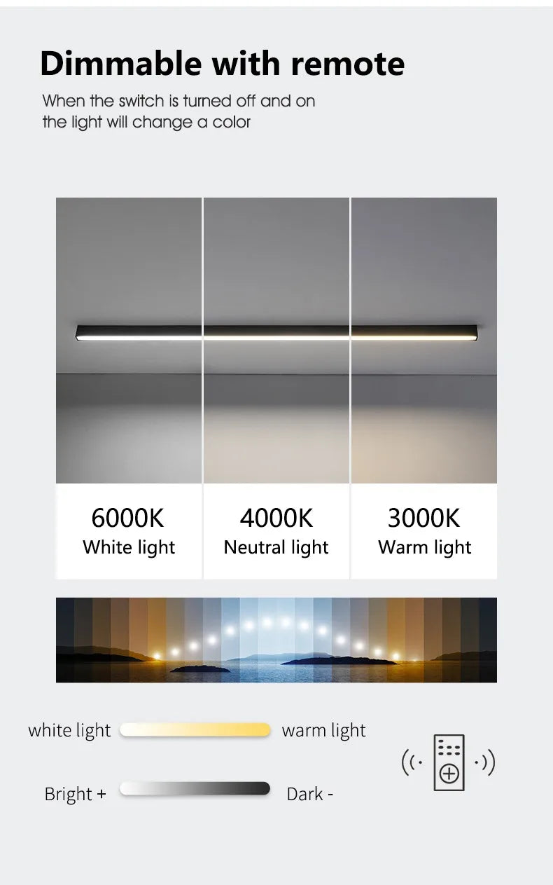 Nordic Modern LED Ceiling Strip Light | Kitchen & Bedroom – Salexe