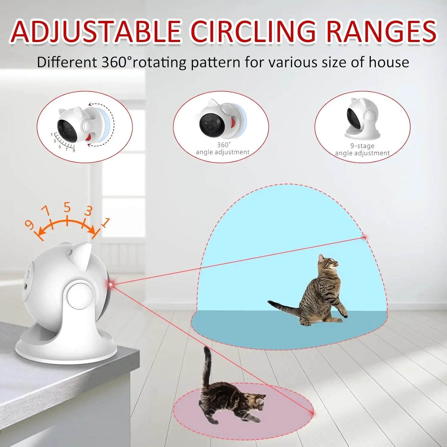 Automatic Cat Laser Toy | Motion Sensor Multi-Angle Rechargeable Interactive Toy