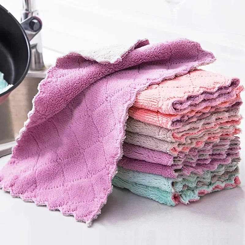10PCS Kitchen Towels & Dishcloths Set | Colorful Small Dish Washing Rags