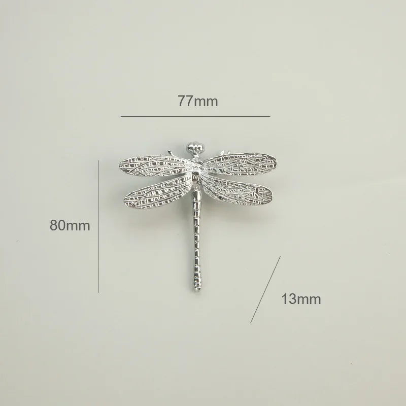 Nordic Gold Dragonfly Brass Cabinet Pull | Luxury Single Hole Kitchen Drawer Handle