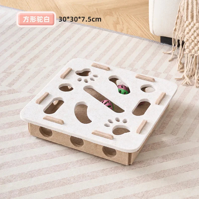 Felt Puzzle Box Cat Exercise Toy | Interactive Ball Hunting Toy for Indoor Cats