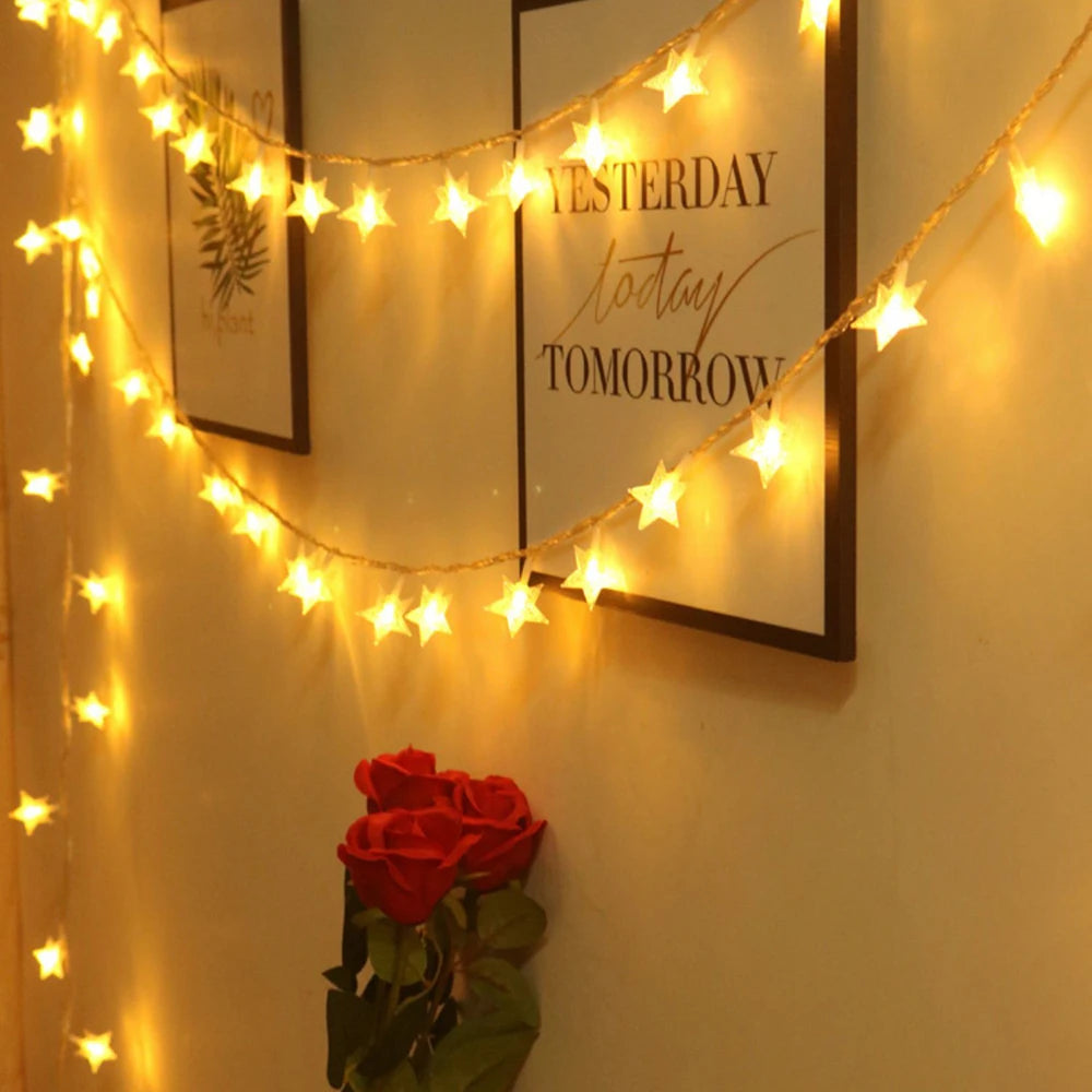 LED Star Fairy String Lights | Outdoor Garland Bulb for Party, Garden & Christmas