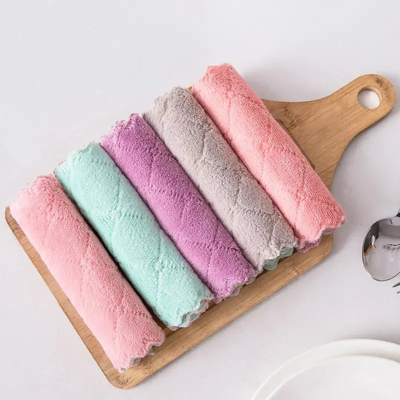 10PCS Kitchen Towels & Dishcloths Set | Colorful Small Dish Washing Rags