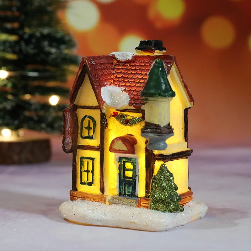 Christmas House Night Light Decoration | Battery Powered Xmas Bedroom Ornament