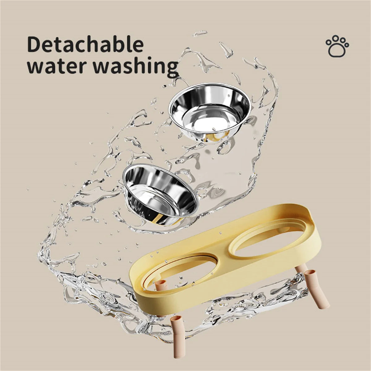 Colorful Stainless Steel Dog Double Bowl | Large Capacity Food & Water Feeder