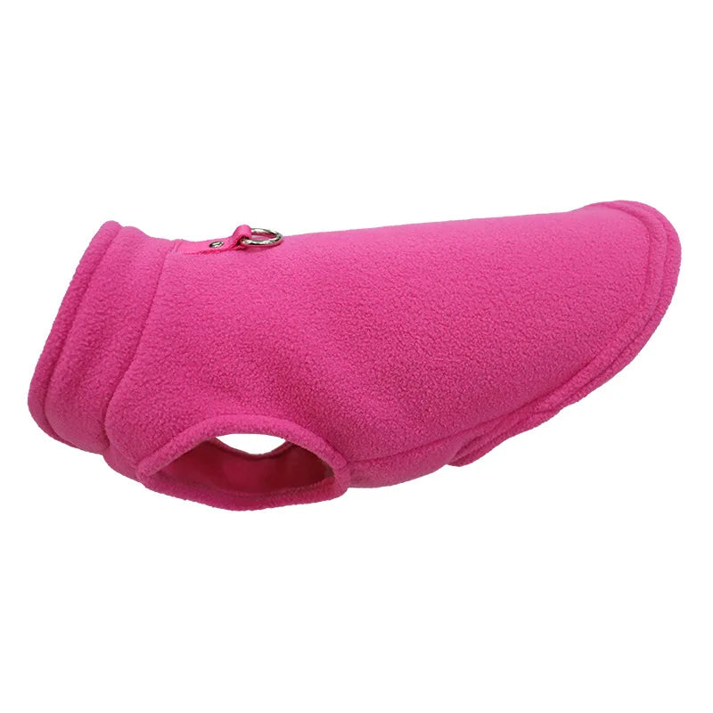 Warm Fleece Dog Jacket Vest with D-Ring