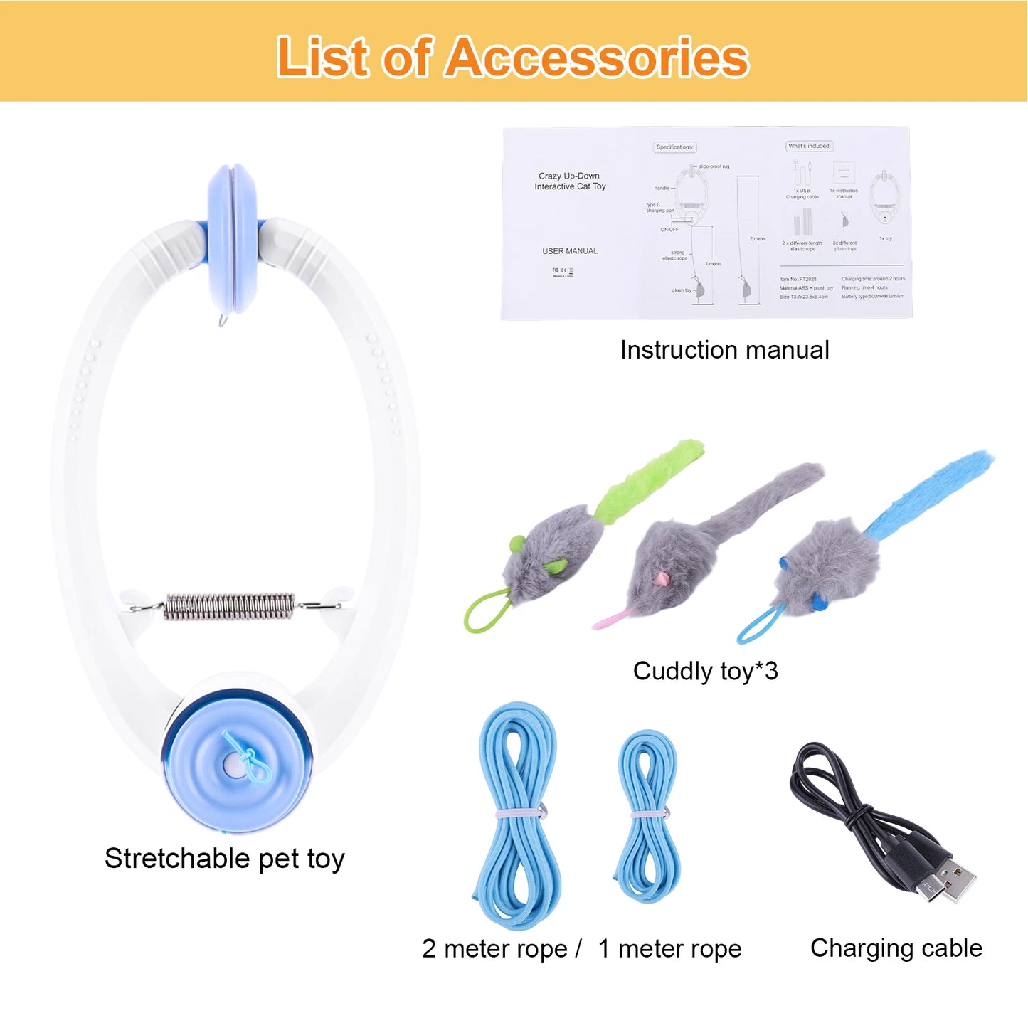 Automatic Retractable Door Hanging Cat Toy | Self-Play Exercise Toy for Kittens